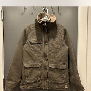 Carhartt Olive Utility Jacket with Button Pockets